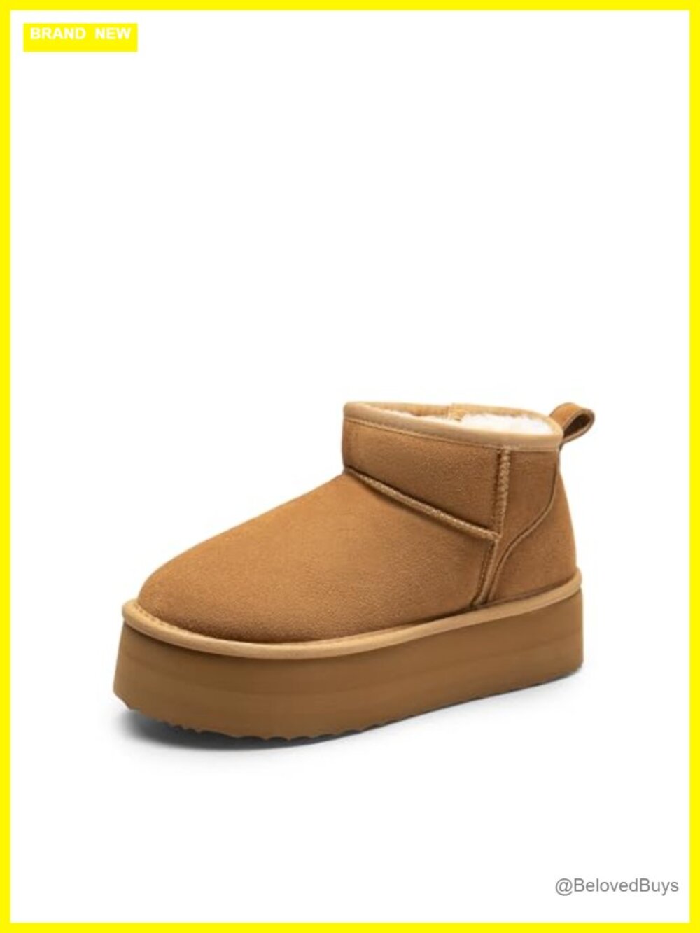Platform Mini Boots Suede Genuine Leather Ankle Snow Boots Memory Foam Insole
